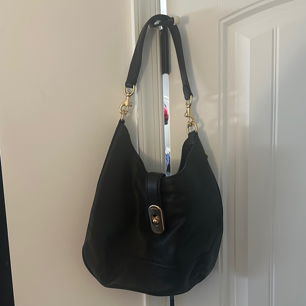 Elegant Black Leather Hobo Bag